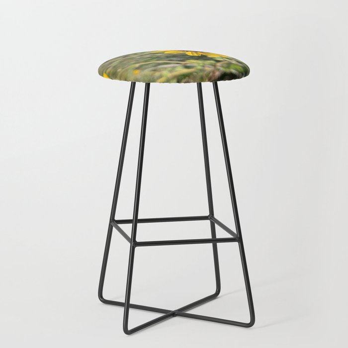 Yellow Floral Photography Bar Stool