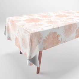 Elegant coral peach white glitter floral Tablecloth