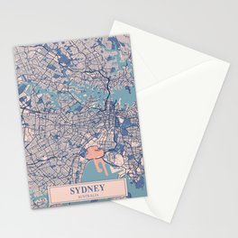 Sydney vintage city map Stationery Card