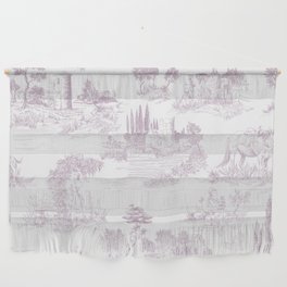 Toile de Jouy Vintage French Soft Lilac Blush Pastoral Pattern Wall Hanging