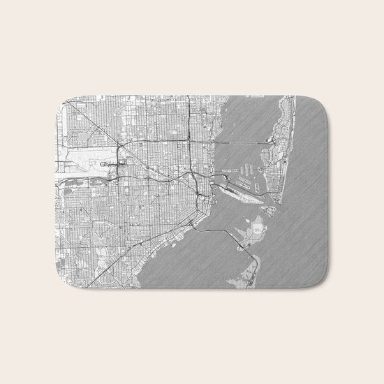Miami Map Line Bath Mat