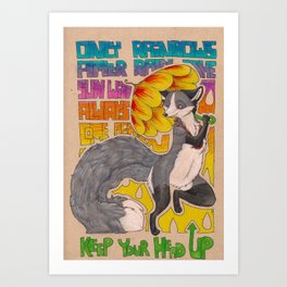 Gotta keep your head up Art Print | Illustration, Music, Animal, Typography 