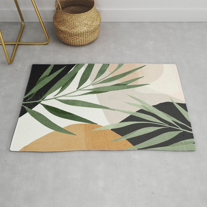 Abstract Art Tropical Leaves 72 Rug