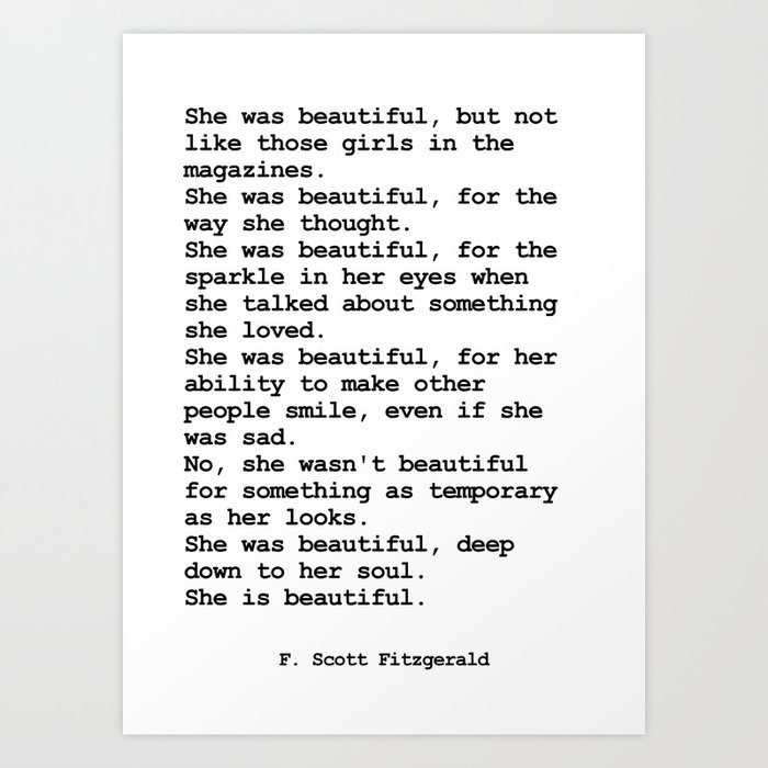 She was beautiful by F  Scott Fitzgerald  minimalism  poem 