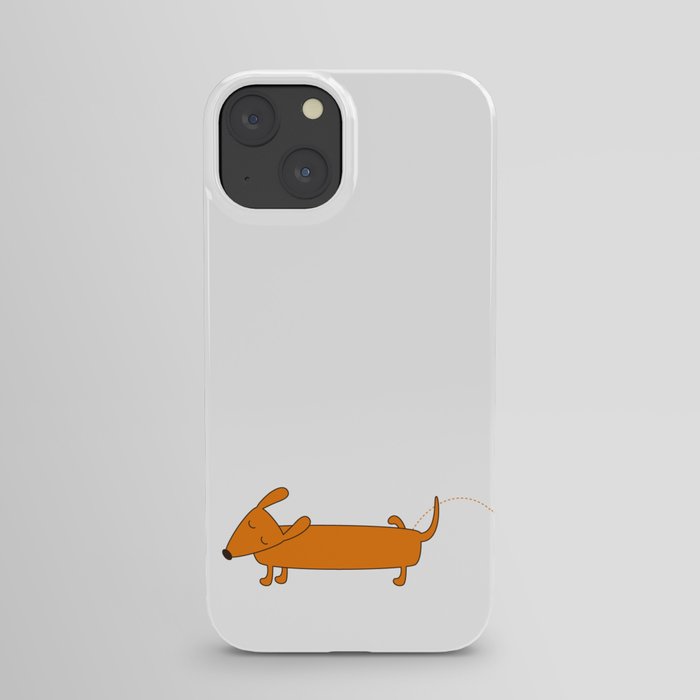 Cute pissing dachshund iPhone Case