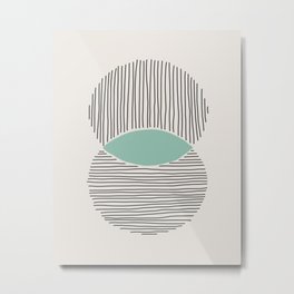 Abstract Circle and Lines in Aqua on Cream Metal Print | Arch, Jennadesigns, Graphicdesign, Watercolor, Blue, Ellipsis, Cream, Pop Art, Lineart, Trendy 