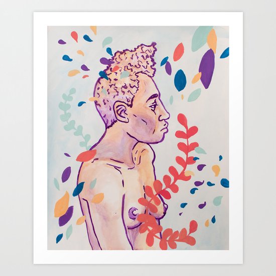 Floral Figure Study Art Print