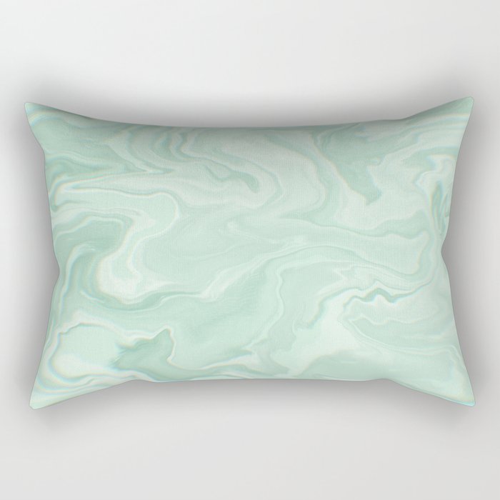 Green blue marble texture. Rectangular Pillow