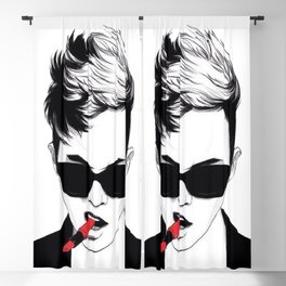 Sketch Men with Lipstick Blackout Curtain