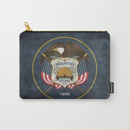 Utah Flag in grungy vintage Carry-All Pouch