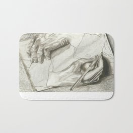 Drawing Hands, MC Escher Bath Mat | Abstract, Drawing, Black and White, Pop Surrealism, Pop Art 