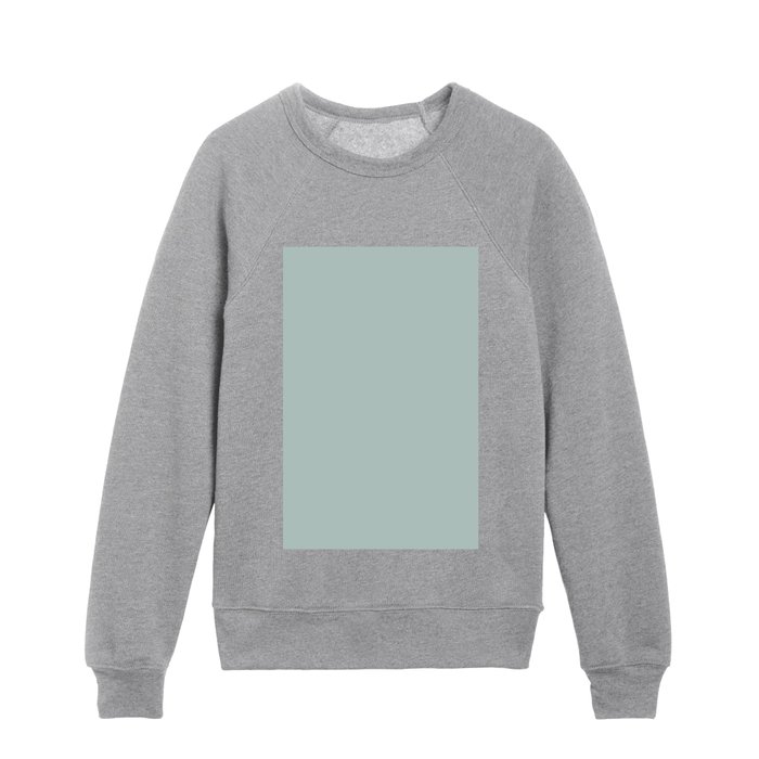 Light Aqua Green Gray Solid Color Pantone Surf Spray 14-4807 TCX Shades of Blue-green Hues Kids Crewneck