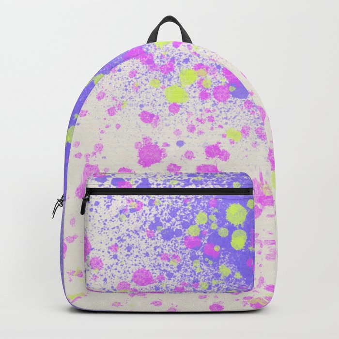 The 90s are Back neon splatter paint spray paint Backpack by Jenna