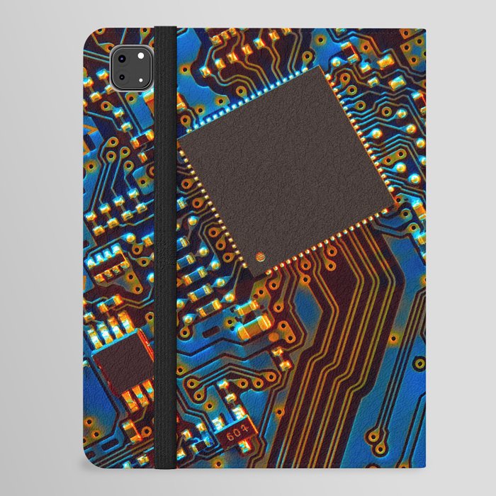 Electronic circuit board close up.  iPad Folio Case