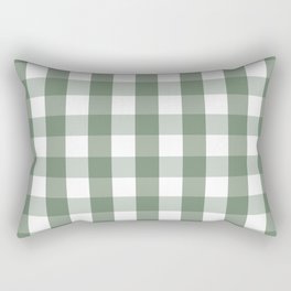 Gingham Plaid Pattern (sage green/white) Rectangular Pillow