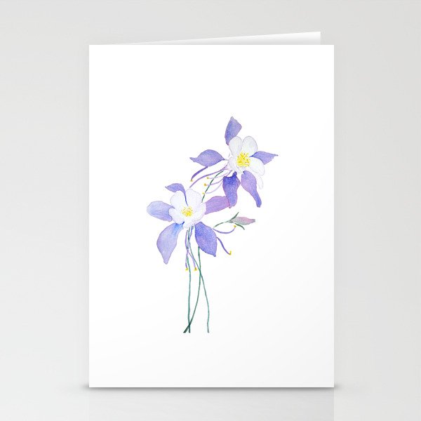 purple columbine flower Stationery Cards