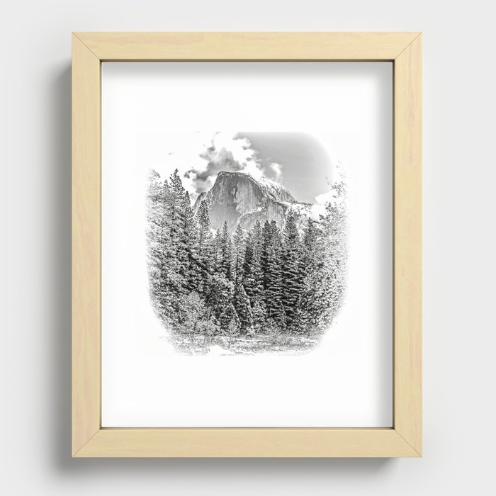 Wintry Portrait of Half Dome Recessed Framed Print