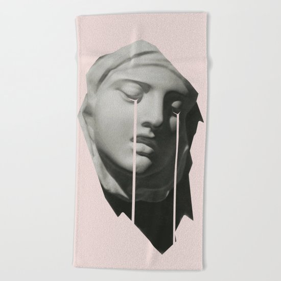 Tears in pink Beach Towel