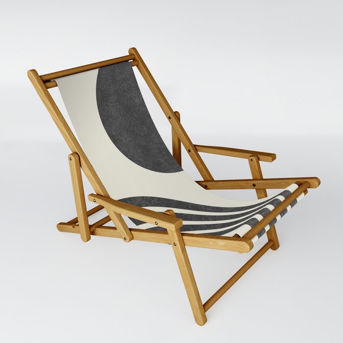 Mid Century Modern - Sun & Rainbow BW Sling Chair