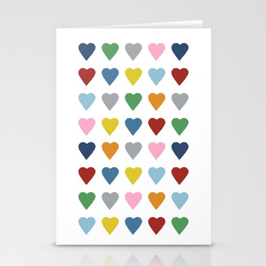 64 Hearts Stationery Cards