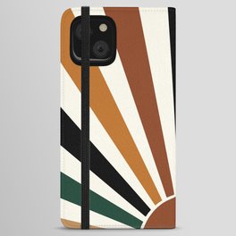 Multicolor retro Sun design 4 iPhone Wallet Case