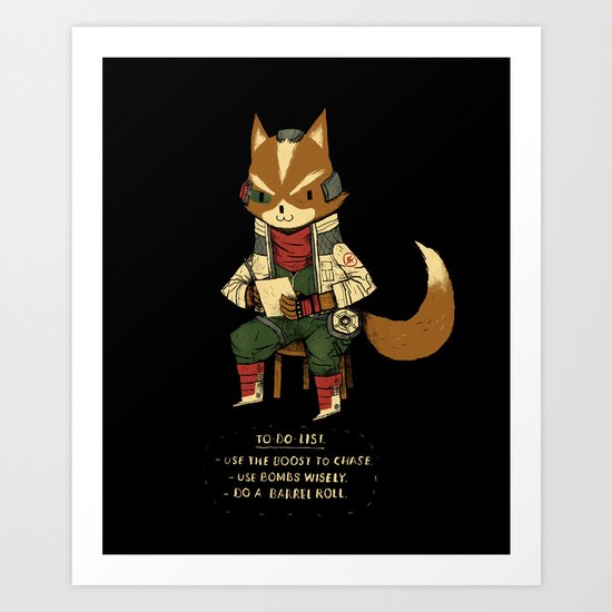 fox to-do-list Art Print