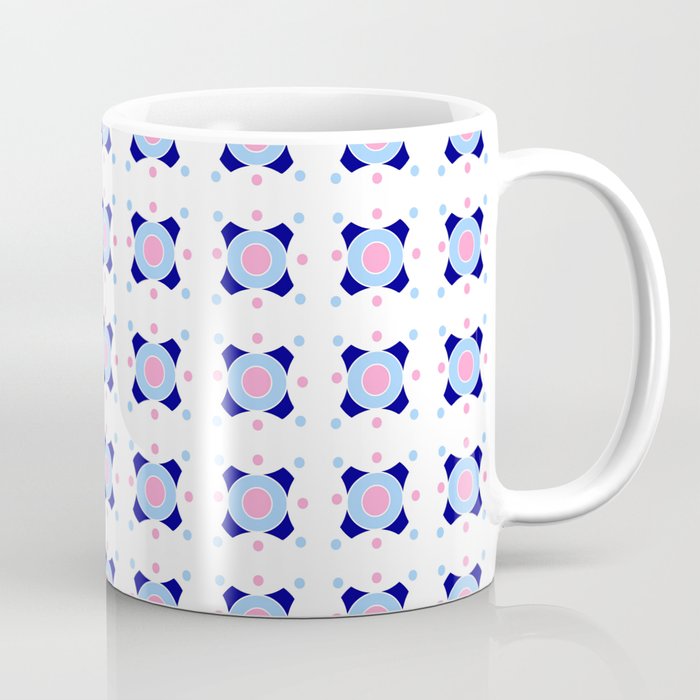 Symmetric patterns 142 Dark and light blue Coffee Mug