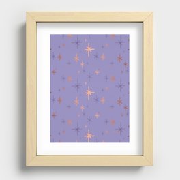 Stars Pattern - Rose Gold Palette Recessed Framed Print