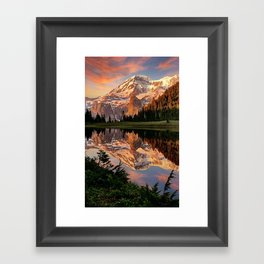 Mountain Lake Reflection Framed Art Print