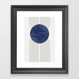 Mid Century Modern Blue Perfect Balance Framed Art Print