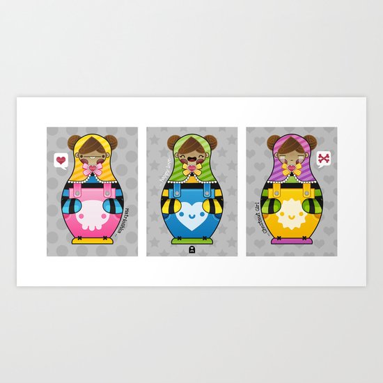 Chestnut Girl Matrioshkas Art Print