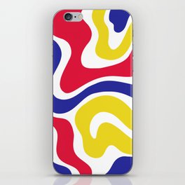 Warped Swirl Marble Pattern (red/blue/yellow) iPhone Skin