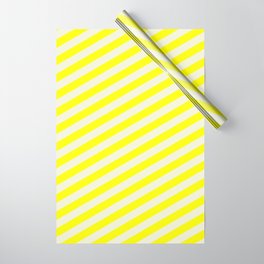 [ Thumbnail: Beige & Yellow Colored Lines Pattern Wrapping Paper ]