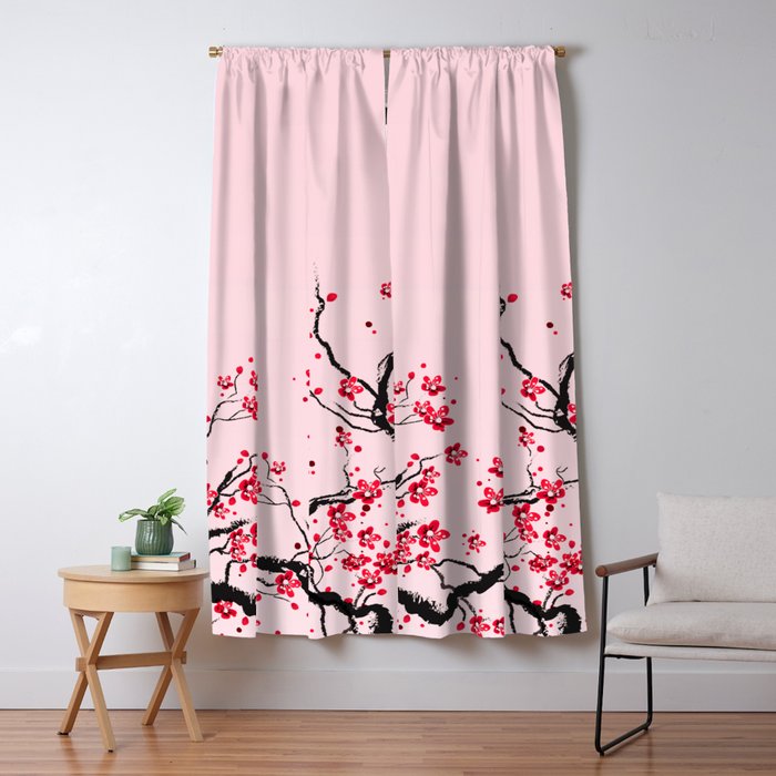 Cherry Blossom Blackout Curtain By Rafaelbranco Society6