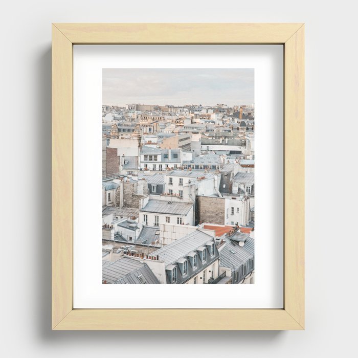 Rooftops of Paris Recessed Framed Print