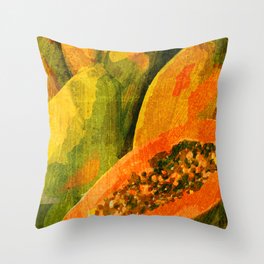 Fruits - Papaya Throw Pillow