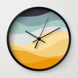 Retro style wavy ocean Wall Clock