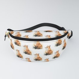 Fox Watercolor Red Fox Painting Fanny Pack