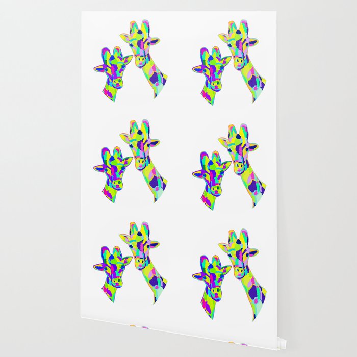 Abstract Cute Giraffe with Neon Colorful Spots Wallpaper ...