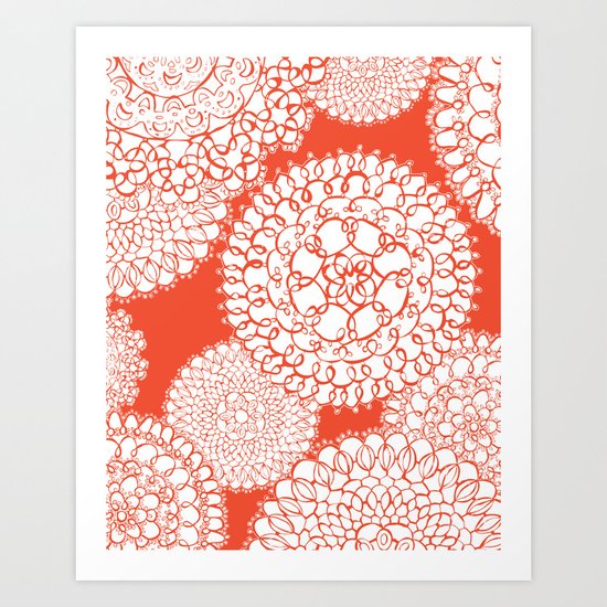 Delightful Doilies - Saffron Art Print