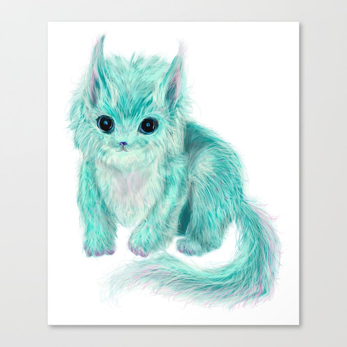 cute Blue cat Canvas Print