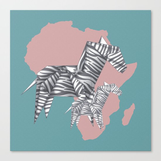 ZEBRAS (Origami animals) Canvas Print