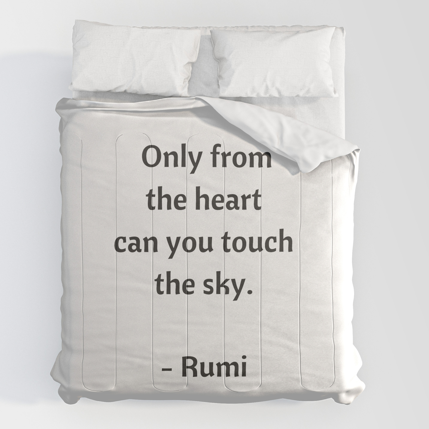 Rumi Inspirational Quotes Only From The Heart Can You Touch The Sky Comforter By Inpireme Society6