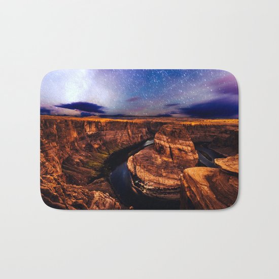 Horseshoe Bend Starseeds - Starry Sky Night at Grand Canyon Arizona Bath Mat