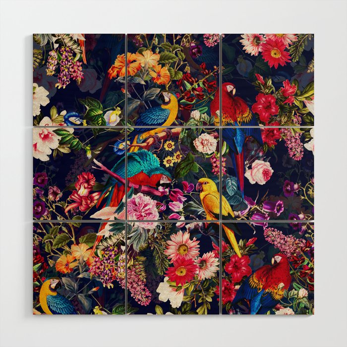 Floral and Birds XLV Wood Wall Art