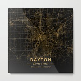 Dayton, United States - Gold Metal Print
