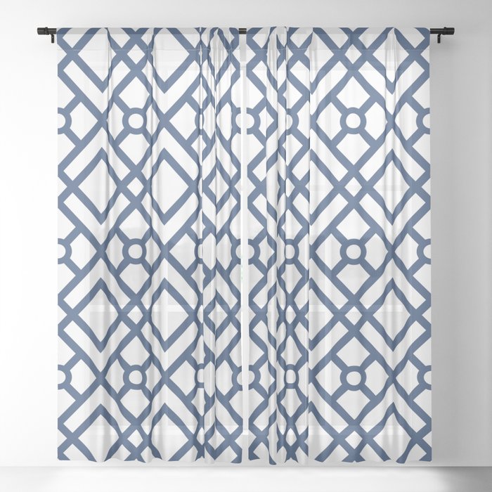 Modern Geometric Diamonds And Circles Pattern Navy Blue And White