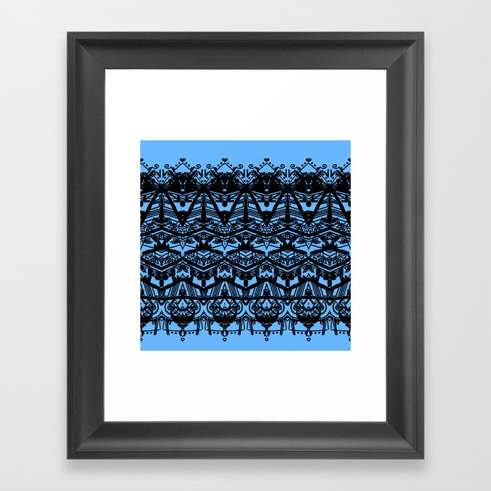 Aztec Blue Framed Art Print
