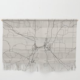 Macon County - black and white map Wall Hanging