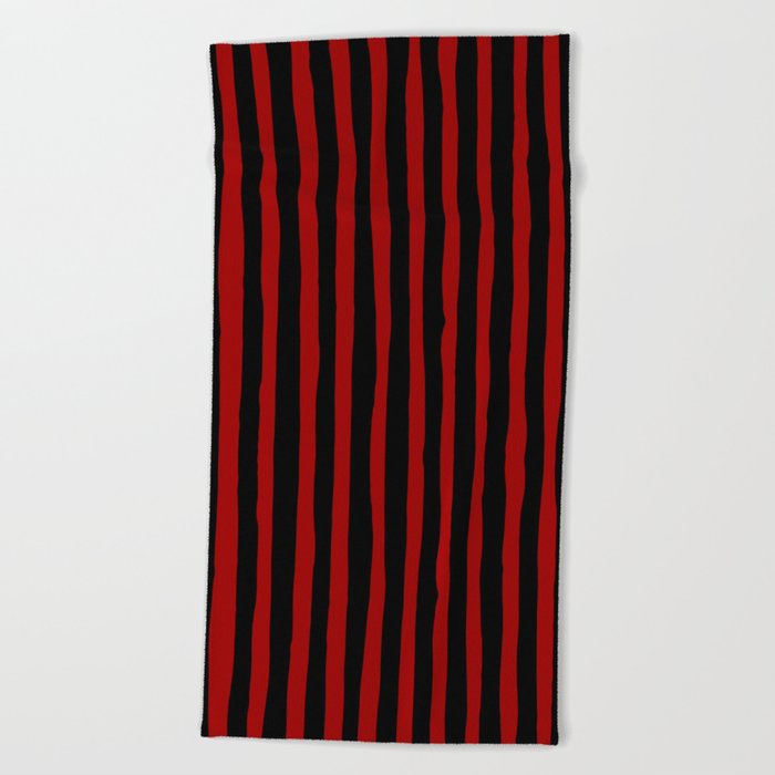 Black And Red Stripes Beach Towel Black And Red Stripes Beach Towel
